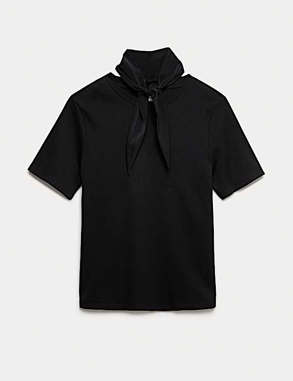 Pure Cotton Scarf Detail Top - DK