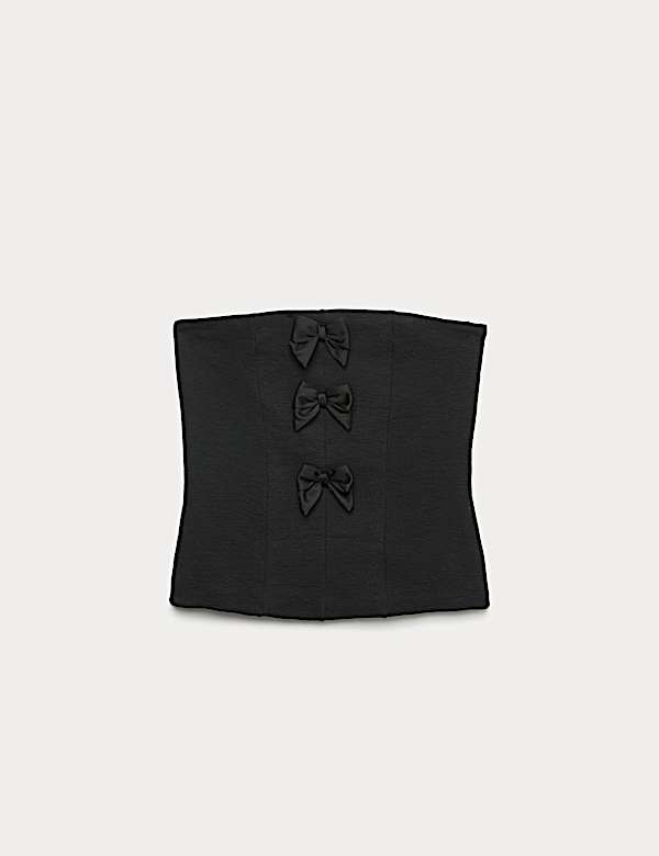 Top bandeau ajusté en coton à détail nœud - LU