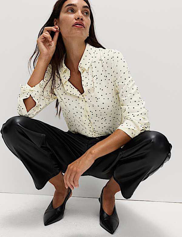 Camisa con cuello estampada - ES