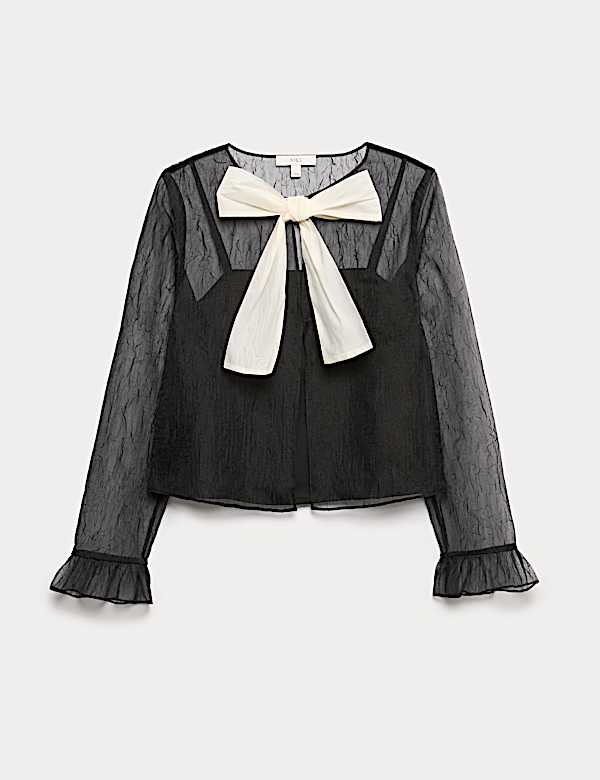 Organza Tie Neck Top - ID