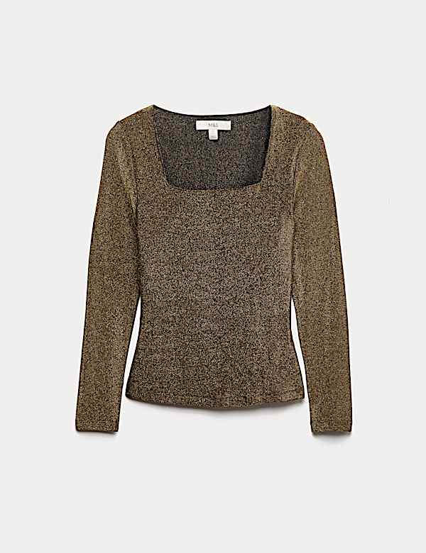 Sparkly Square Neck Top - NL