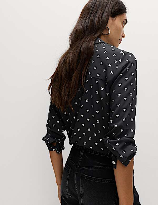 Foil Print Collared Shirt
