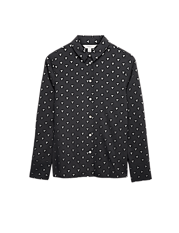 Foil Print Collared Shirt