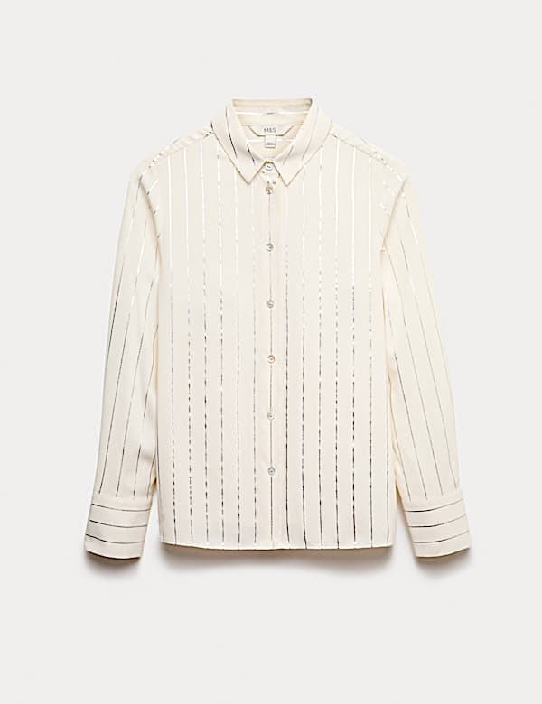 Hemd mit Folienmuster und Kragen - AT