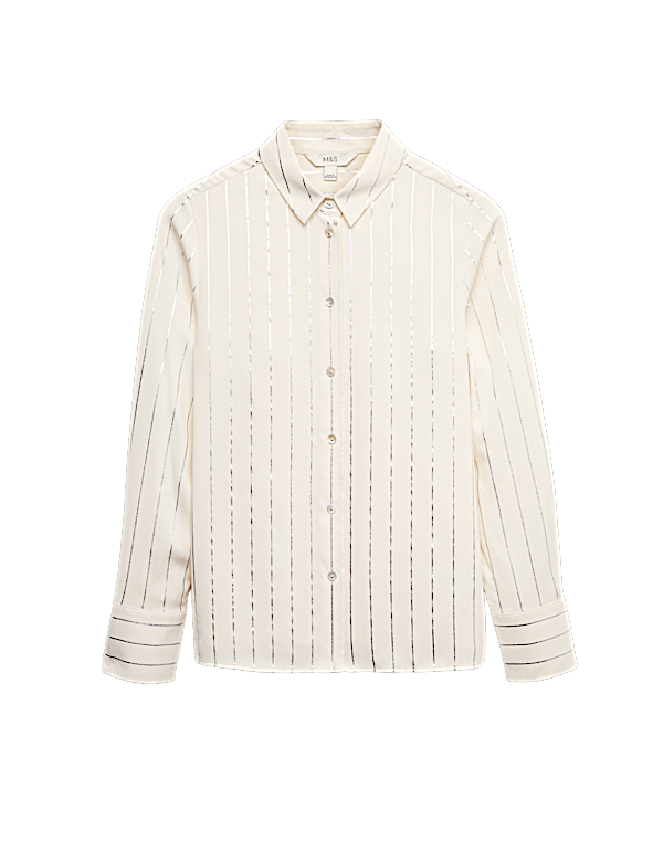 Foil Print Collared Shirt