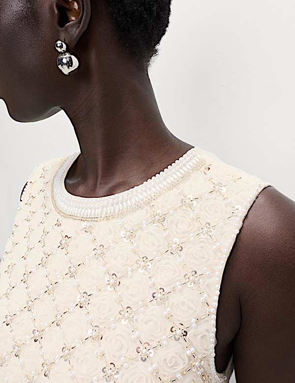 Beaded Embellished Shell Top - US