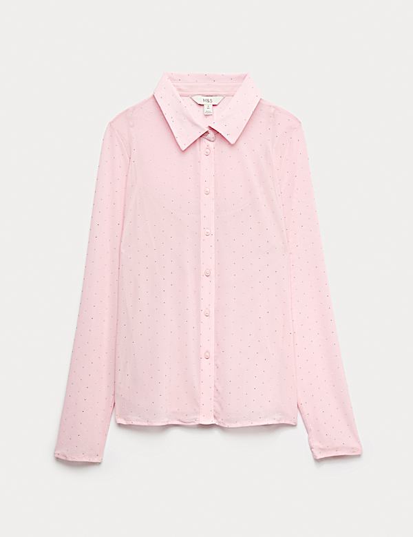 Chemise ajustée en tulle avec ornements - LU