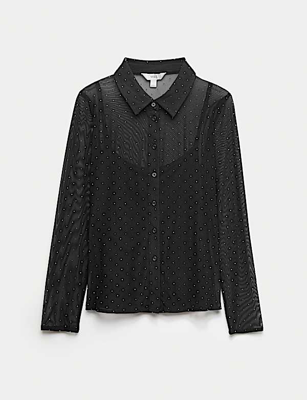 Chemise ajustée en tulle avec ornements - FR