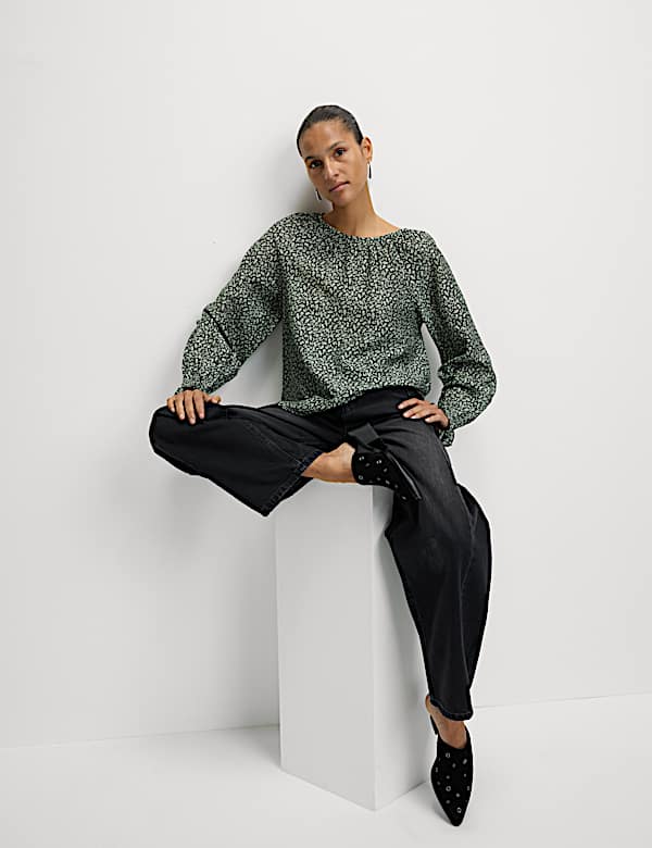 Lyocell Rich Printed Blouse