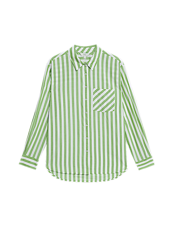 Pure Cotton Striped Collared Shirt