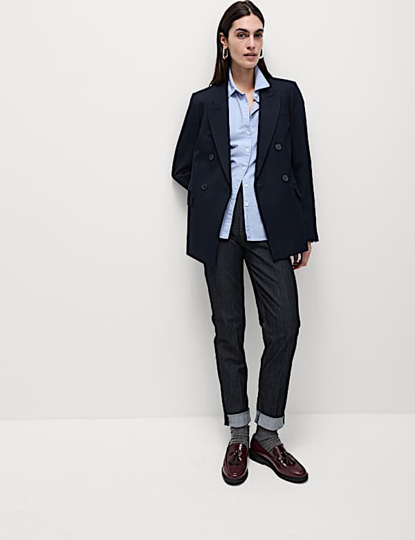 Pure Cotton Collared Oversized Shirt