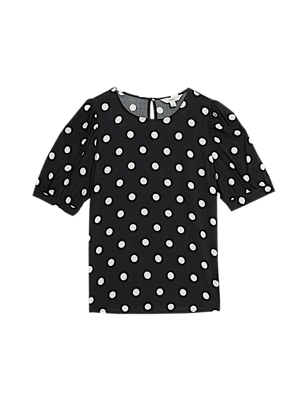 Printed Puff Sleeve Blouse