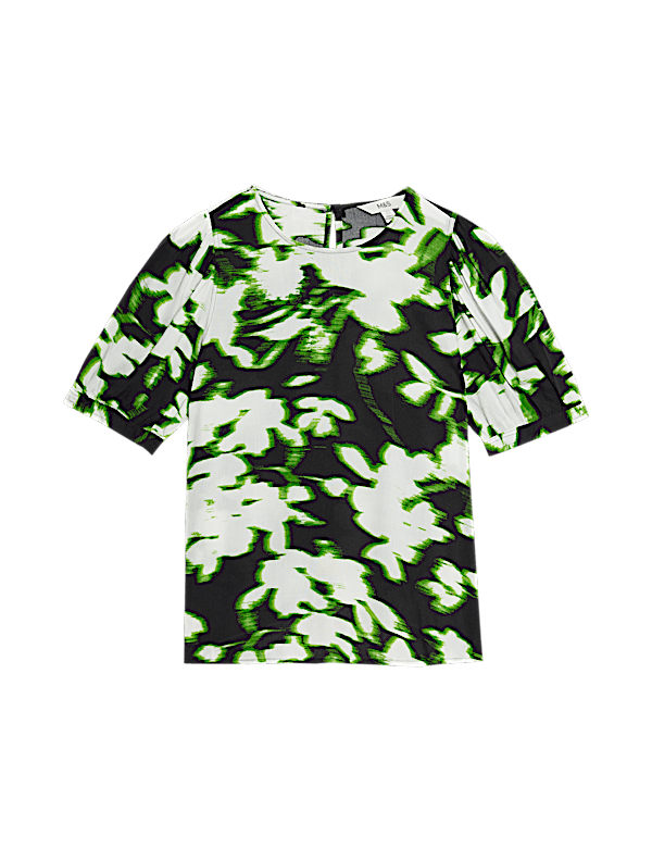 Printed Puff Sleeve Blouse