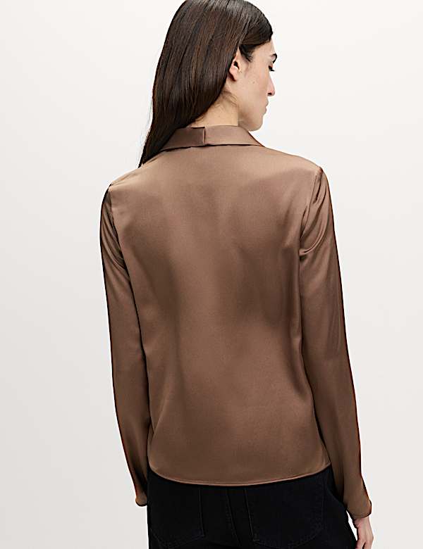 Chemise en satin avec col châle - CH