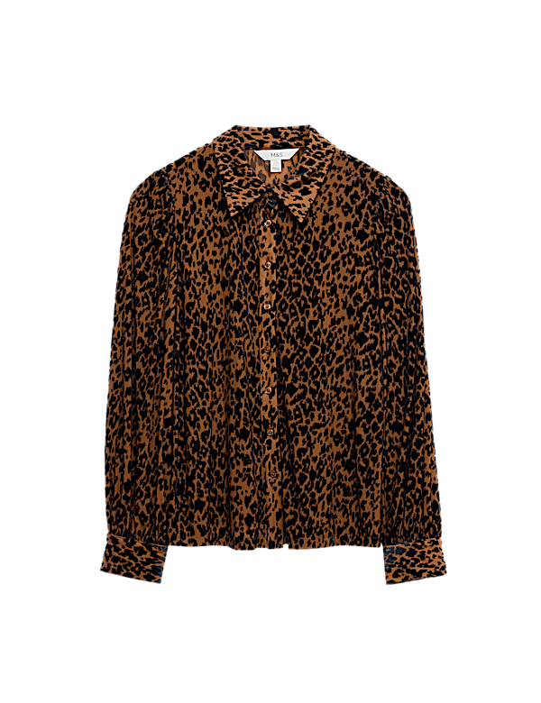Animal Print Collared Shirt