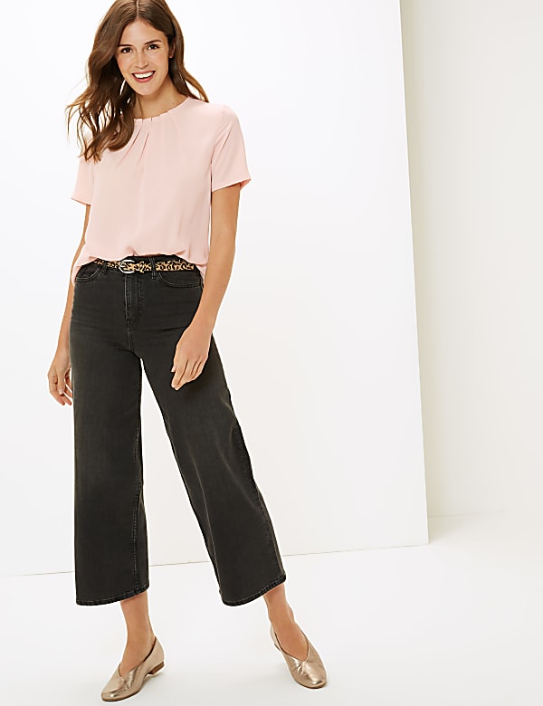Round Neck Short Sleeve Shell Top