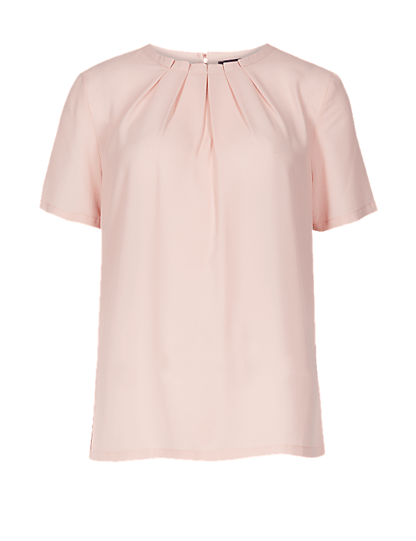 Round Neck Short Sleeve Shell Top