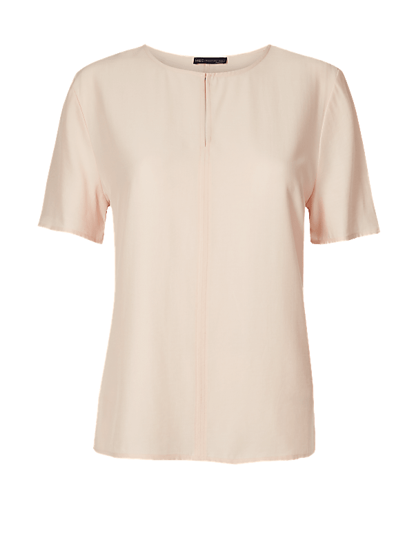 Round Neck Short Sleeve Shell Top