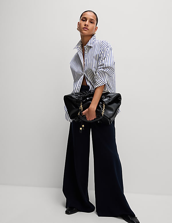 Pure Cotton Striped Collared Shirt