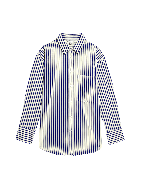 Pure Cotton Striped Collared Shirt
