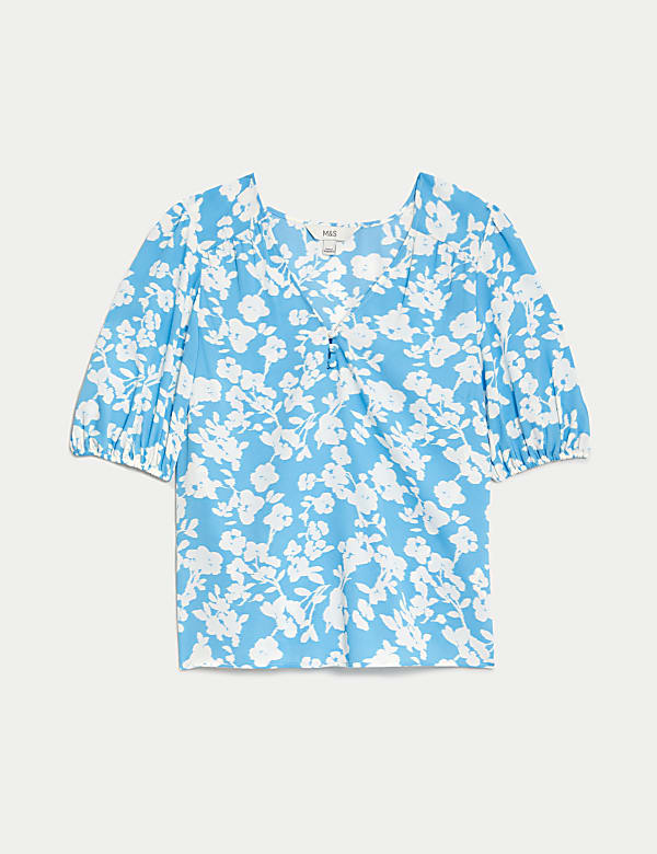 Floral V-Neck Blouse - GR