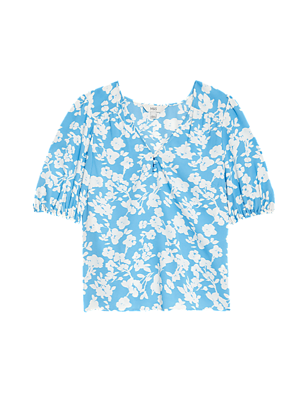 Floral V-Neck Blouse