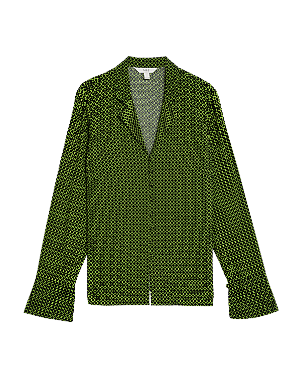 Printed Lapel Collar Shirt