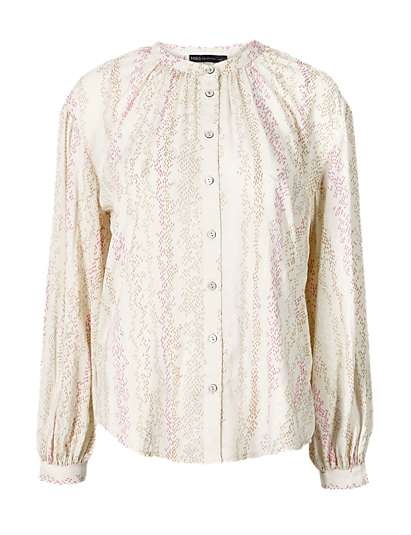 Animal Print Blouson Sleeve Blouse
