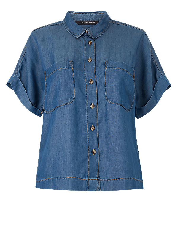 Button Detailed Patch Pocket Shirt