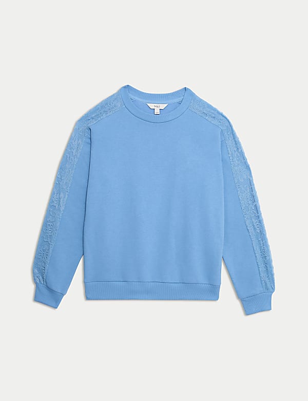 Sudadera de algodón con detalle de encaje - ES