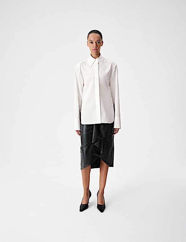 Cotton Waisted Padded Shoulder Shirt - FR