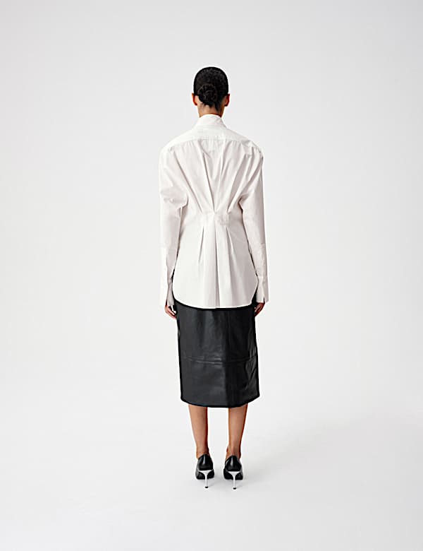 Cotton Waisted Padded Shoulder Shirt - FR