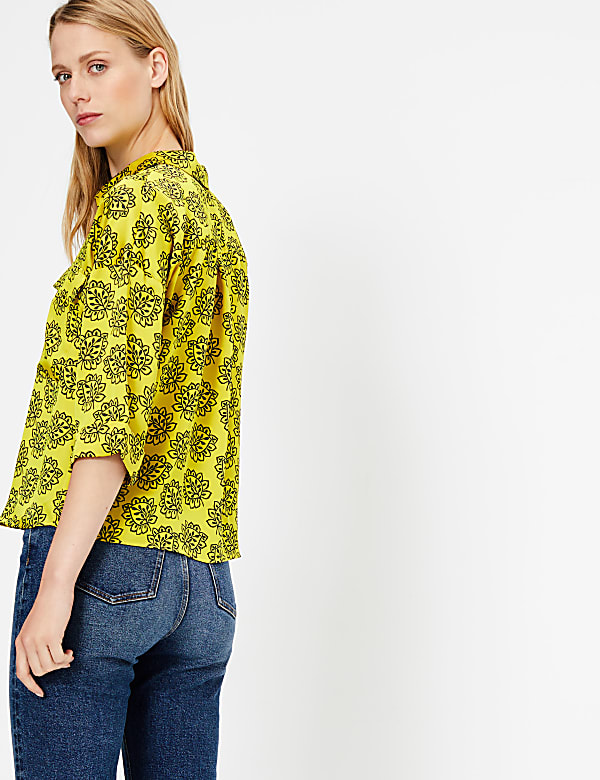 Printed Satin Oversized Shirt