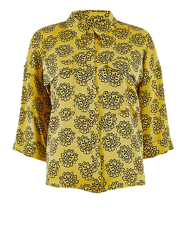 Printed Satin Oversized Shirt