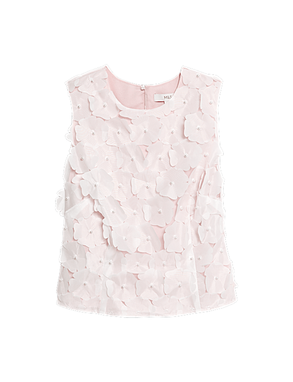Applique Flower Detail Shell Top