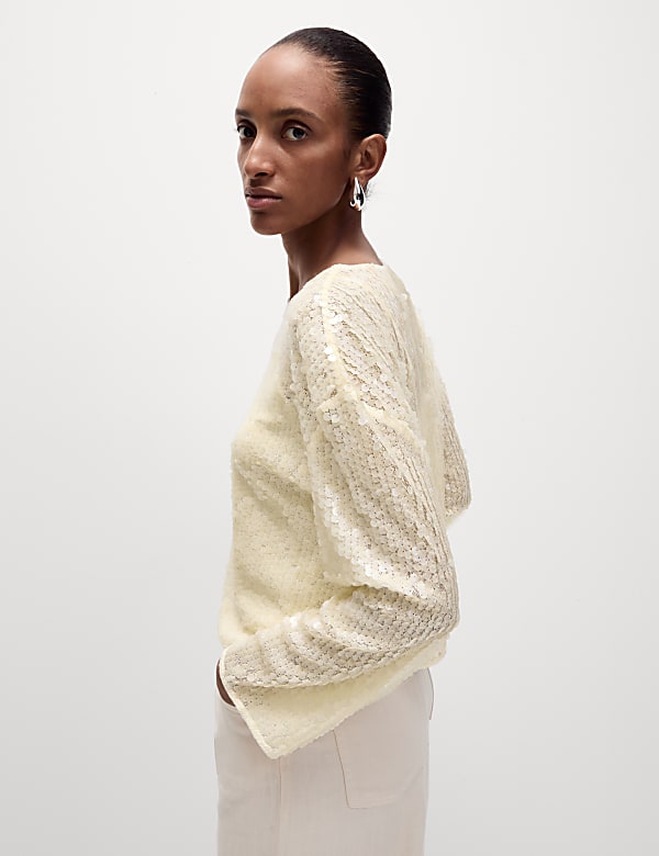 Sequin Round Neck Blouse
