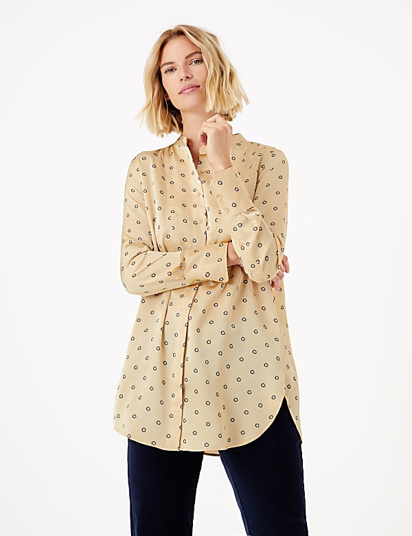 Ditsy Print Longline Shirt