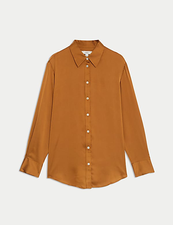 Camisa abotonada con cuello de satén - ES