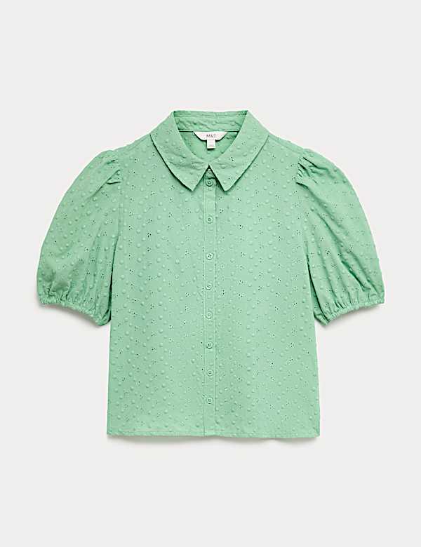 Pure Cotton Embroidered Button Through Shirt - CY