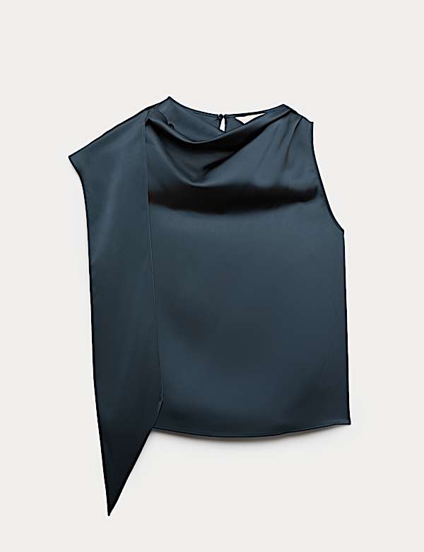 Satin Draped Detail Top - NL