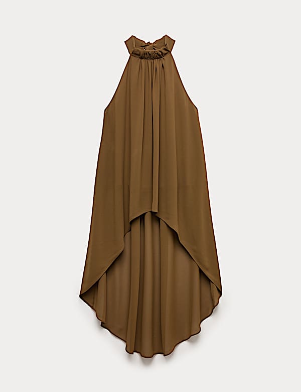 Draped Halter Neck Longline Top - DE