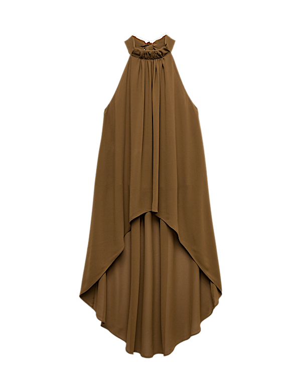 Draped Halter Neck Longline Top