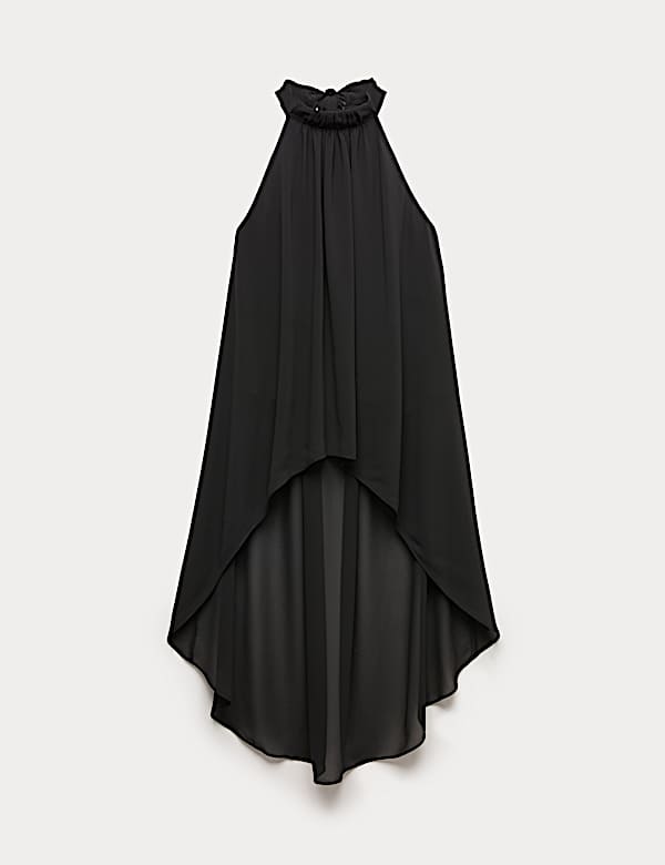 Lang geschnittenes Oberteil mit drapiertem Neckholder - DE