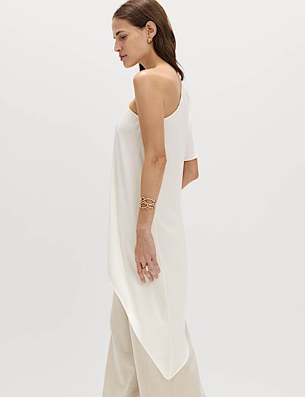 One Shoulder Asymmetric Longline Top - LU