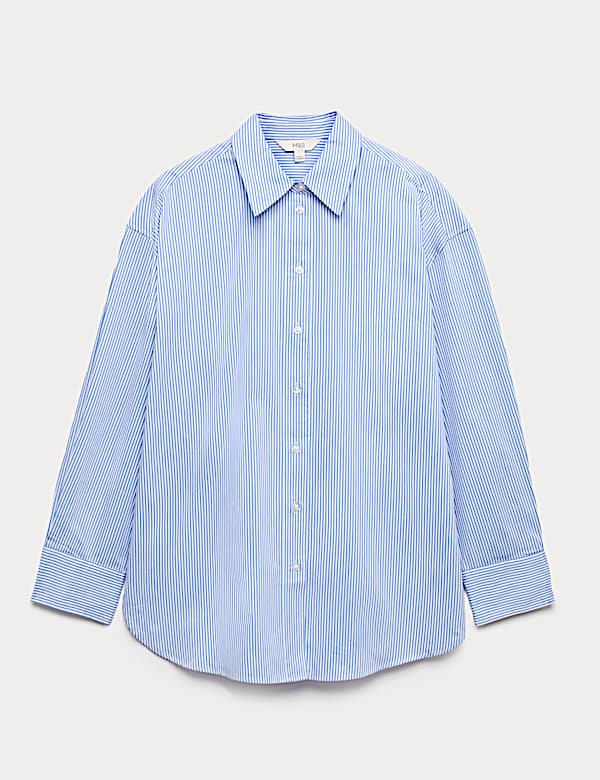 Pure Cotton Striped Oversized Shirt - AU