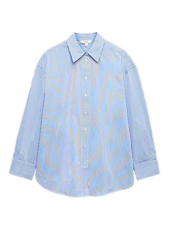 Pure Cotton Striped Oversized Shirt