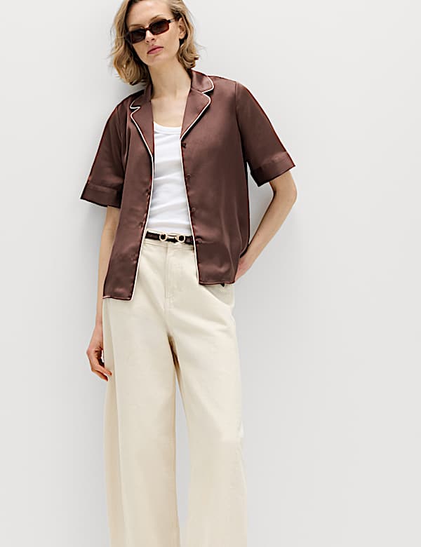 Chemise en satin avec encolure - BE