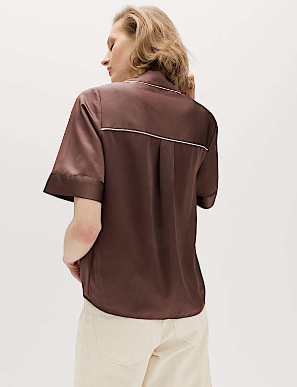 Chemise en satin avec encolure - BE