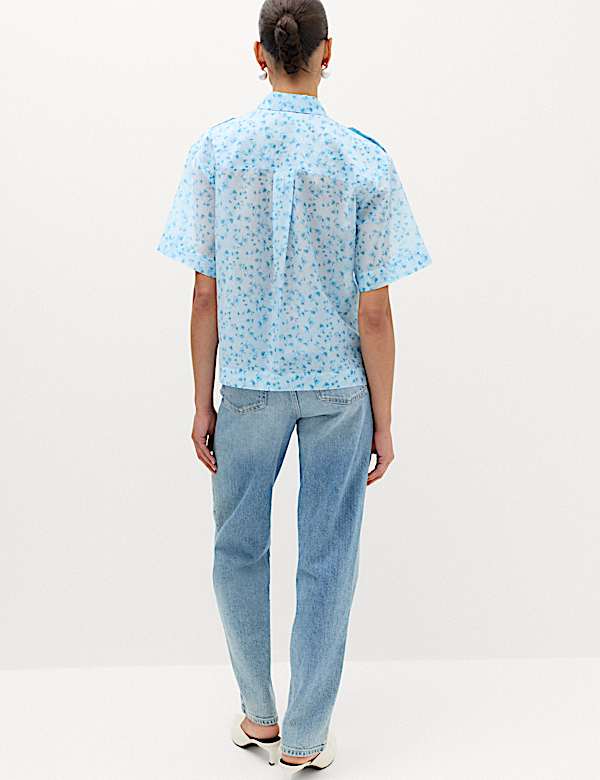 Lyocell Rich Floral Utility Shirt - AU