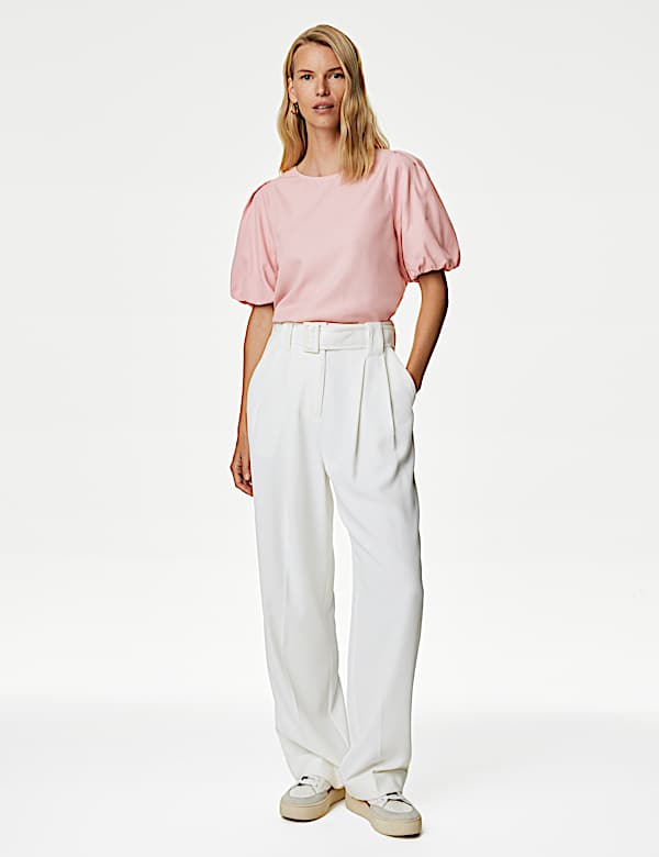 Pure Cotton Puff Sleeve Blouse